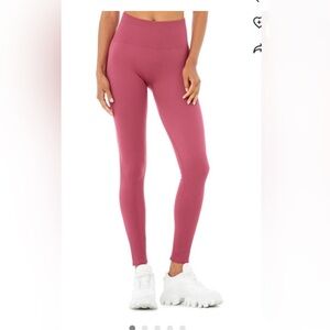 Alo Yoga Ribbed Pink Leggings